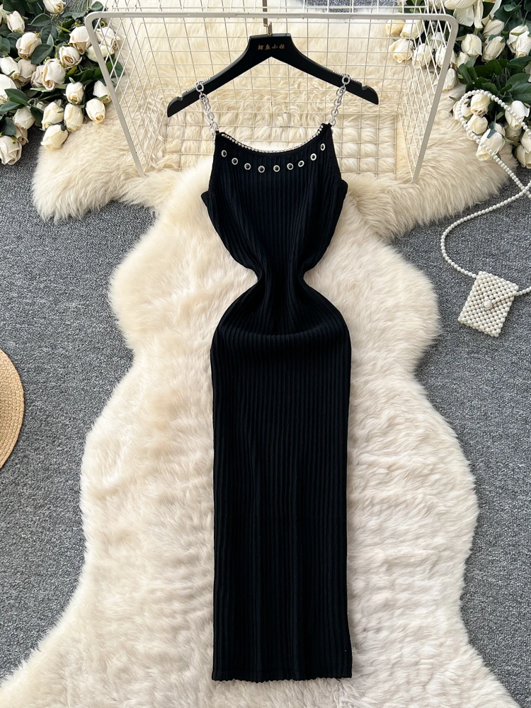 الكورية Sle محبوك سلسلة حزام الدكتور المرأة عالية الخصر سليم صالح الصيف Faionable أنيق ألف خط تنورة Ci تخفيف