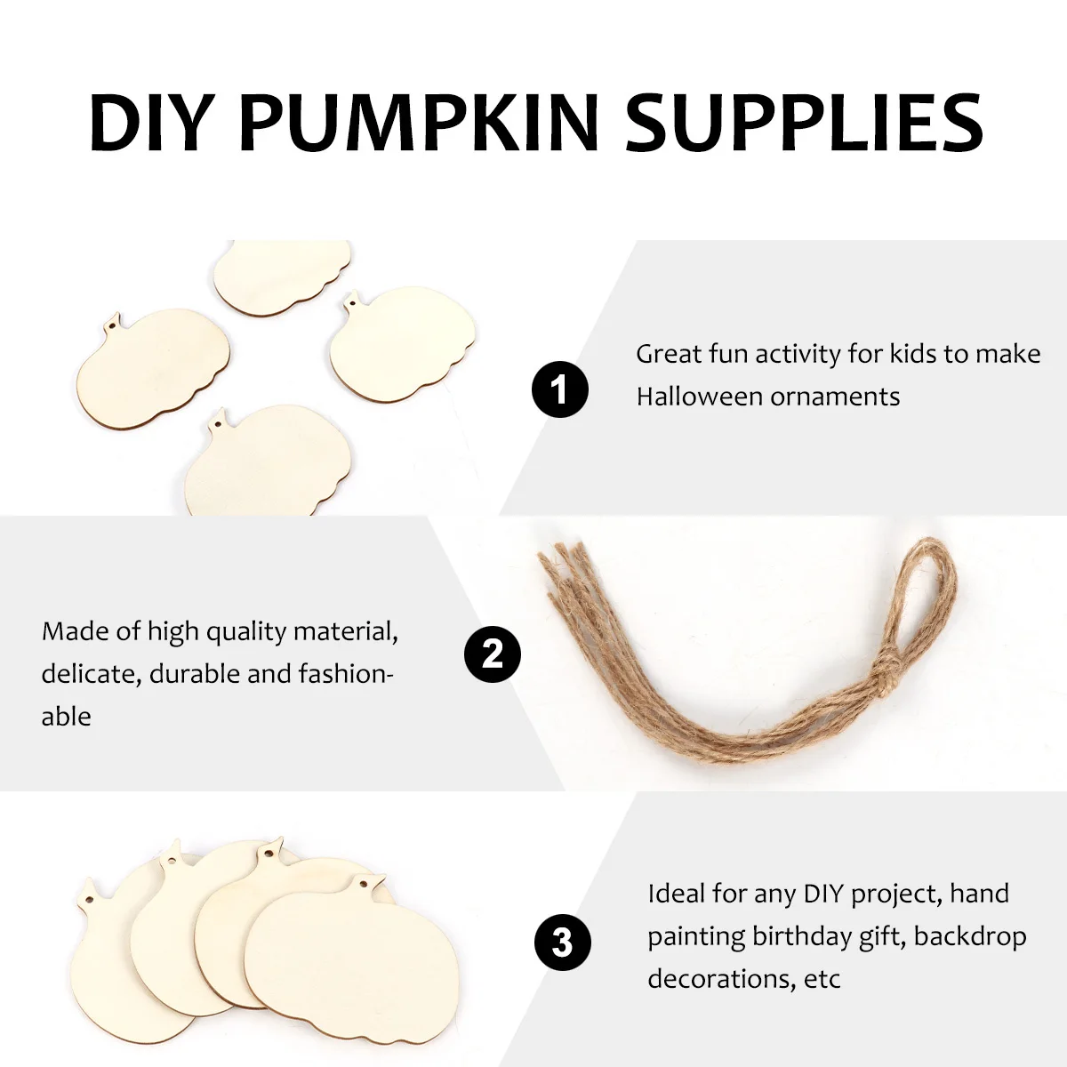 

8Pcs Natural DIY Wooden Pumpkin Ornaments Unfinished Wood Crafts Halloween Decoration Supplies Blank Pumpkin Craft