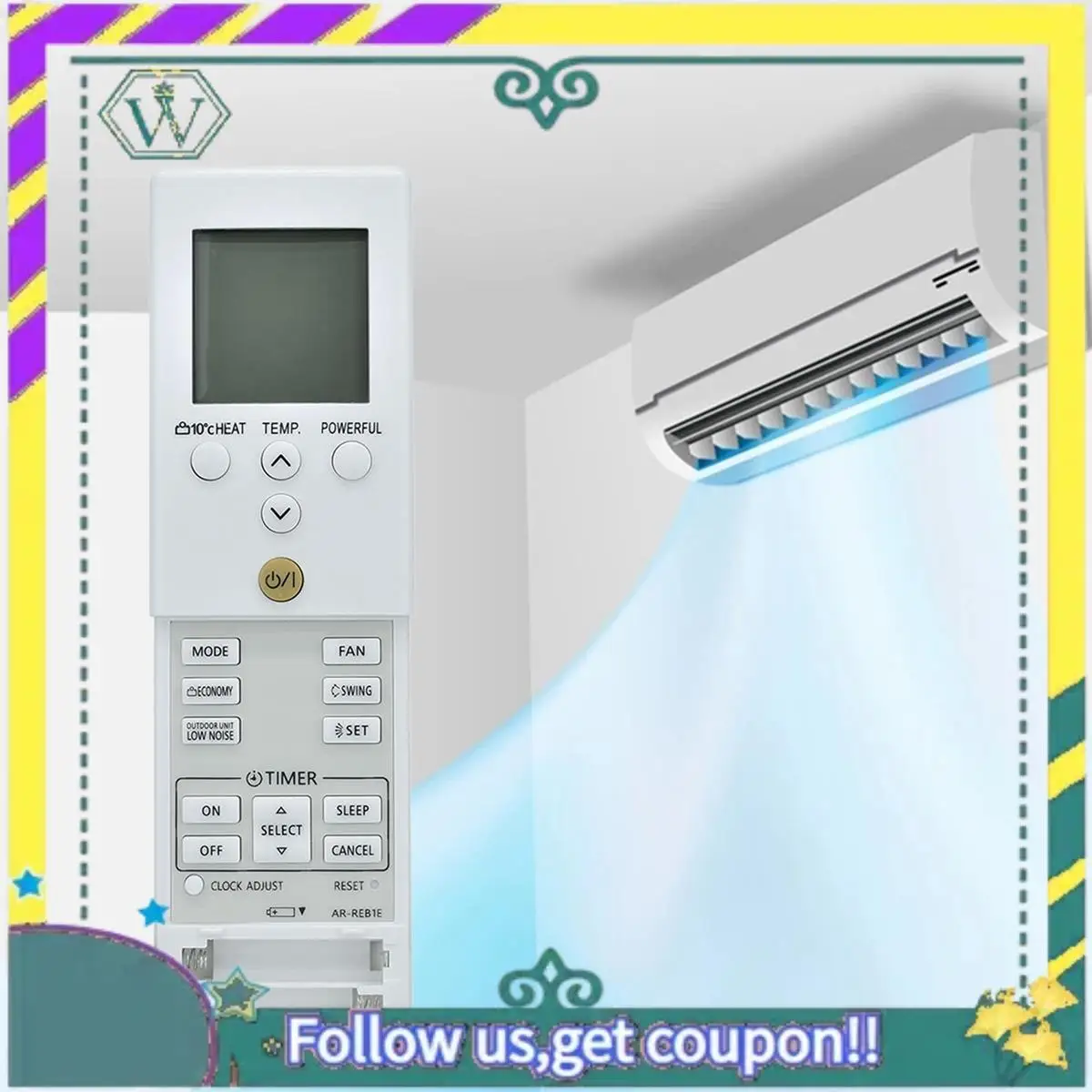 جديد AR-REB1E التبريد التدفئة التحكم عن بعد ل AR-REY1U AR-REB2E AOYG 09-12LD مكيف الهواء التحكم عن بعد