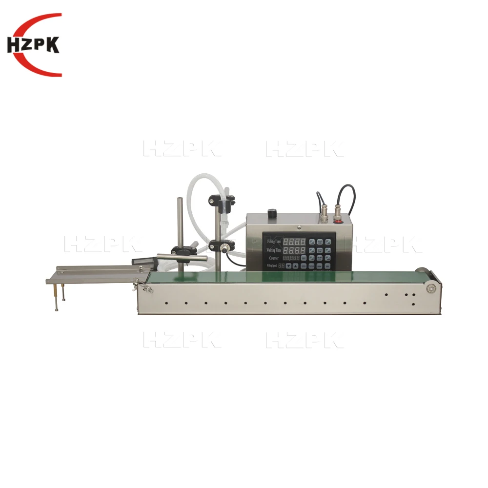 HZPK table top liquid filler with conveyor vial milk water pp plastic bottle filling machine automatic