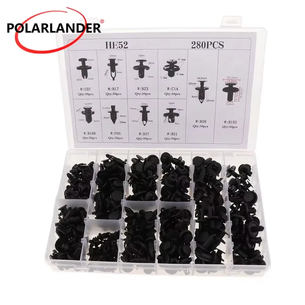 

280 Pcs Car Door Panel Trim For L/exus C/T200h For T/oyota Bumper Fenders Mixed Rivet Fastener Push Pin Clips