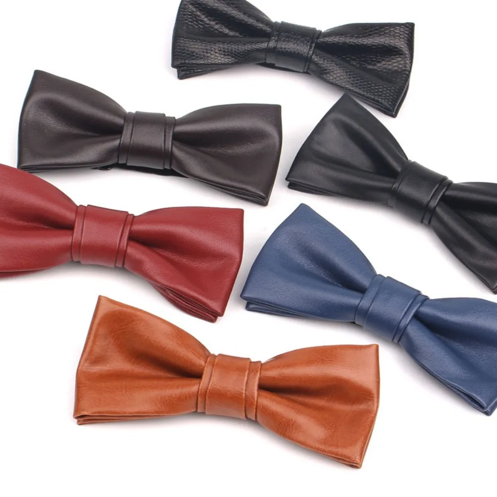 الكلاسيكية بلون بو الجلود ربطة القوس فيونكة لينة محكم الرجال ربطة العنق قابل للتعديل Bowknot الرجعية Cravat الأعمال