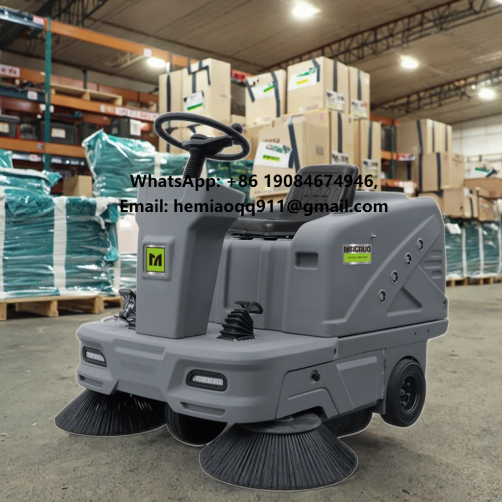 MN-C200 New Ride-On Electric High-Power Self-Propelled 48V Side Brush Plastic Vacuum Floor Cleaning Sweeper Tricycle