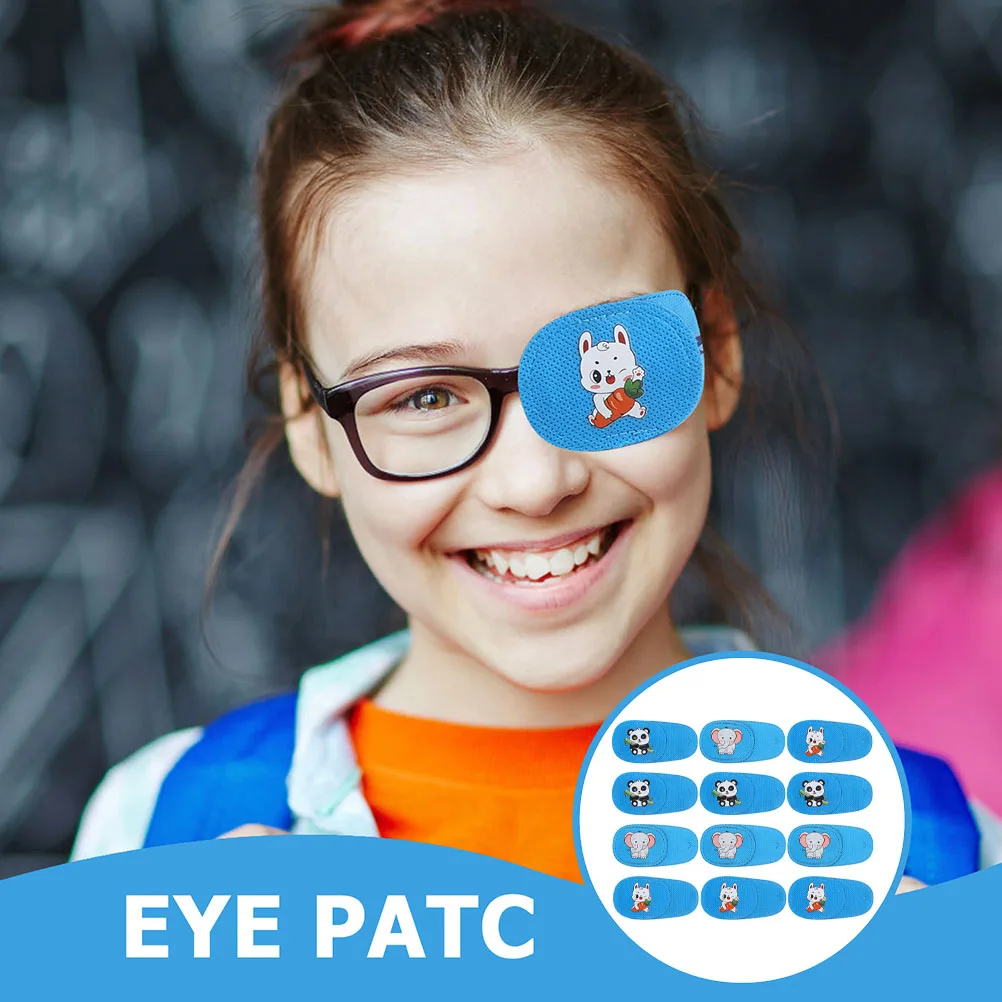 12pcs Kids Patches Amblyopia Training Vision Correction Patch For Lazy Eye Non-Woven Comfortable Reusable Toddlers Adults