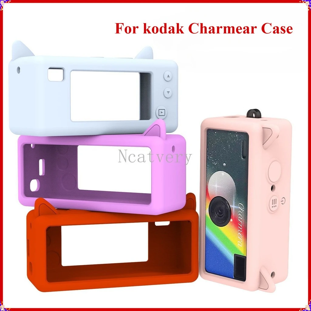 For Kodak CHARMERA Camera Protective Case Soft Silicone Material  Anti Fall and Anti Scratch Colorful Protective Case Cute Cat