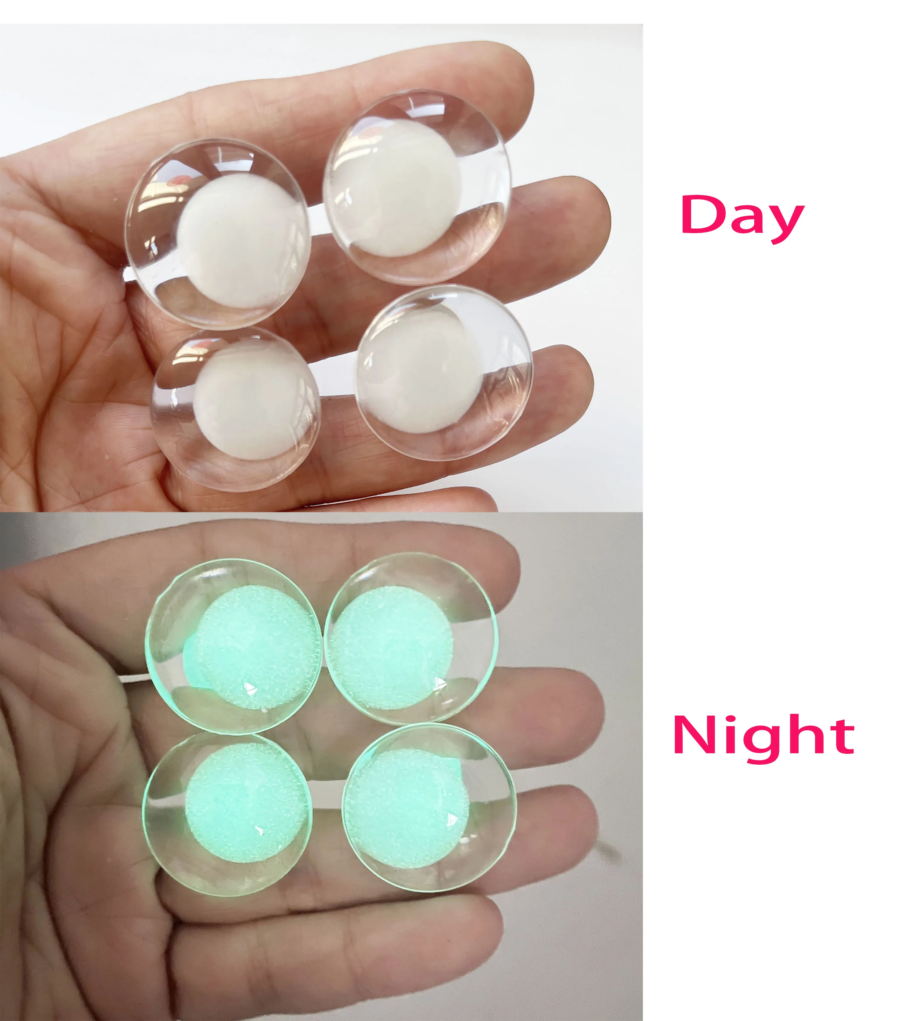 10 Paar Leuchtende Pupillenaugen 20MM 25mm 30mm 3D Komische Runde Glitzer-Spielzeugaugen mit Leuchtscheibe und Hartem Unterlegscheibe – Detail 6