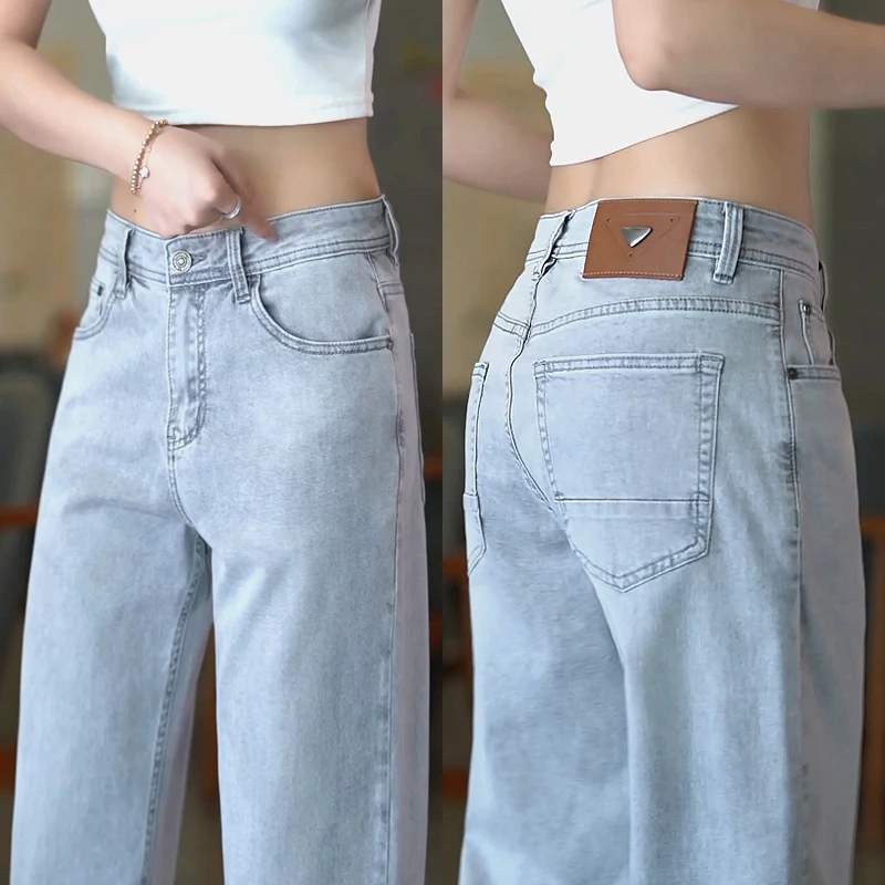 

Модные прямые джинсы Faionable, универсальные светло-голубые мужские джинсы, повседневные хлопковые брюки для осенне-зимнего и весеннего сезонов