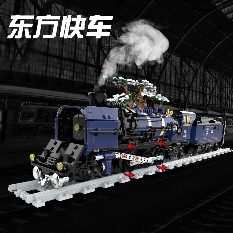 NEW Technical 1052Pcs Electric The Orient Express Train Building Blocks Creative City Steam Train Model Bricks For Kids Gifts