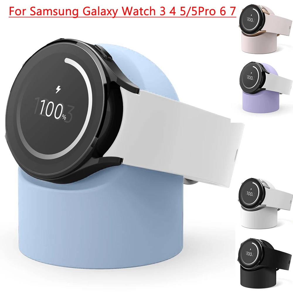 Weicher Silikon-Ladeständer für Samsung Galaxy Watch 3 4 5/5 Pro 6 7 40 mm 44 mm 45 mm Station Dock Lade-Desktop-Halter-Versorgung