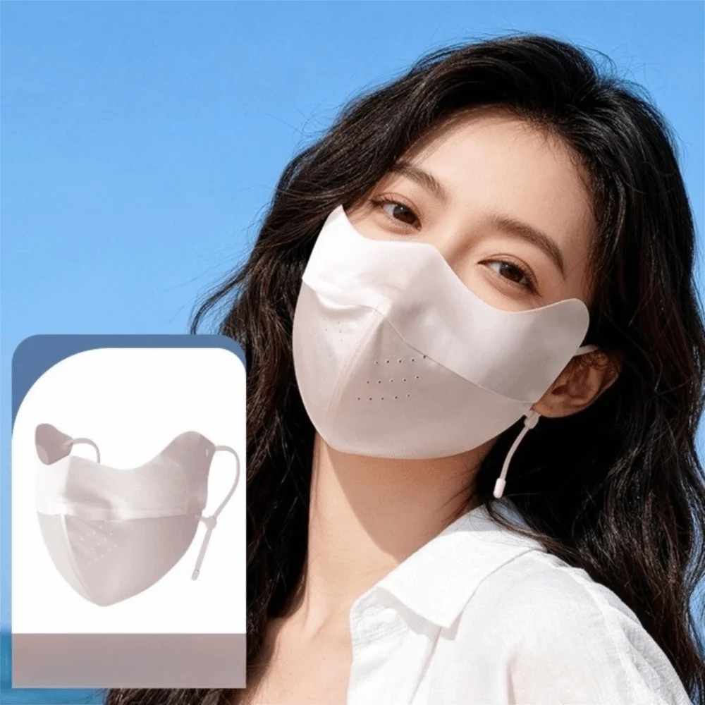 Elastic Breathable Silk Mask Thin Sunshade Sunscreen Mask Sunscreen Veil UV Protection Face Cover Sports