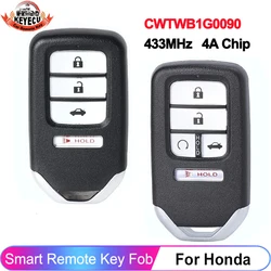 KEYECU 4/5 pulsanti chiave remota muslimex per Honda Accord Inspire Fit HRV Venzel Jazz Envix Crider City Sport 4A Chip 433MHz