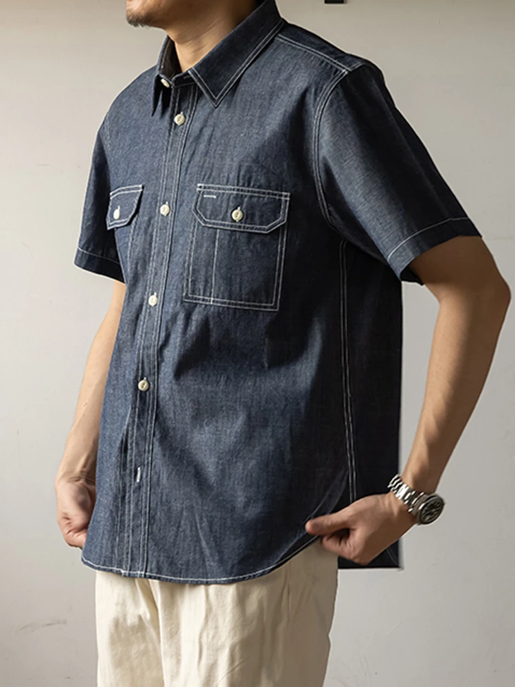

Western Cowboy ort Sve Casual Loose Men's irt Summer American Retro Faionable Versatile Workwear f Sve irt