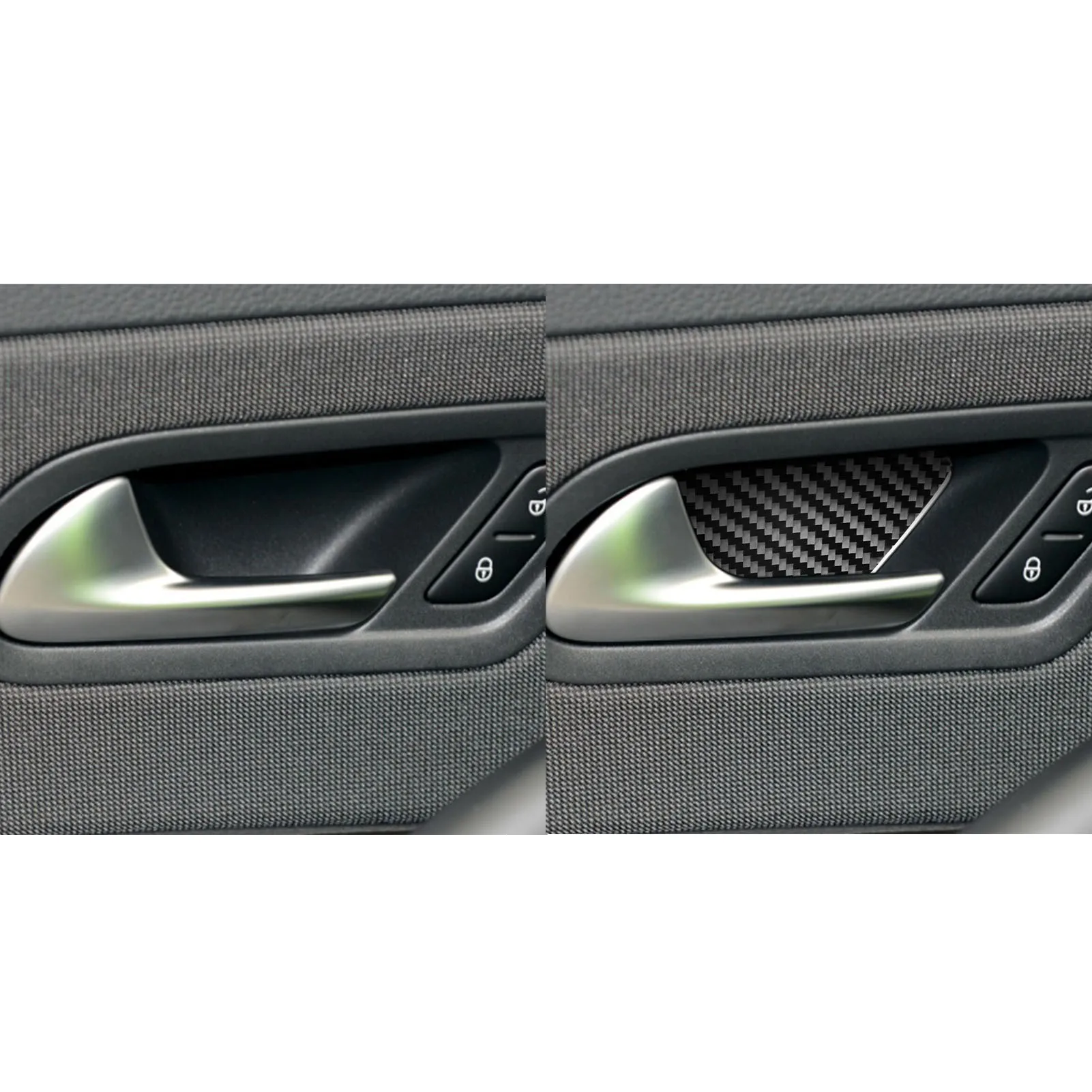 For VW Scirocco 2009 2010 2011 2012 2013 2014 2015 2016 Accessories Carbon Fiber Car Interior Inner Door Bowl Trim Sticker