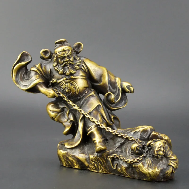 Chinese Copper Myth Immortal Zhong Kui ChungKuel God Catch Demon Devil Statue#2