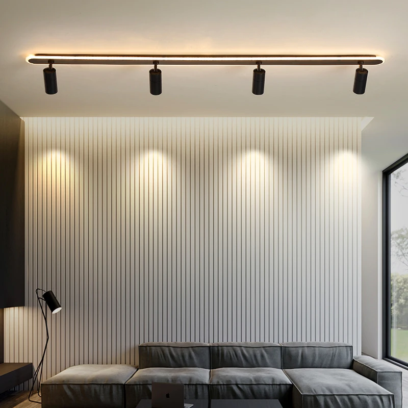 Luces de techo de foco de dormitorio nórdico, lámparas Led inteligentes para sala de estar, lámparas de iluminación interior para habitación, Blanco, Negro, decoración del hogar