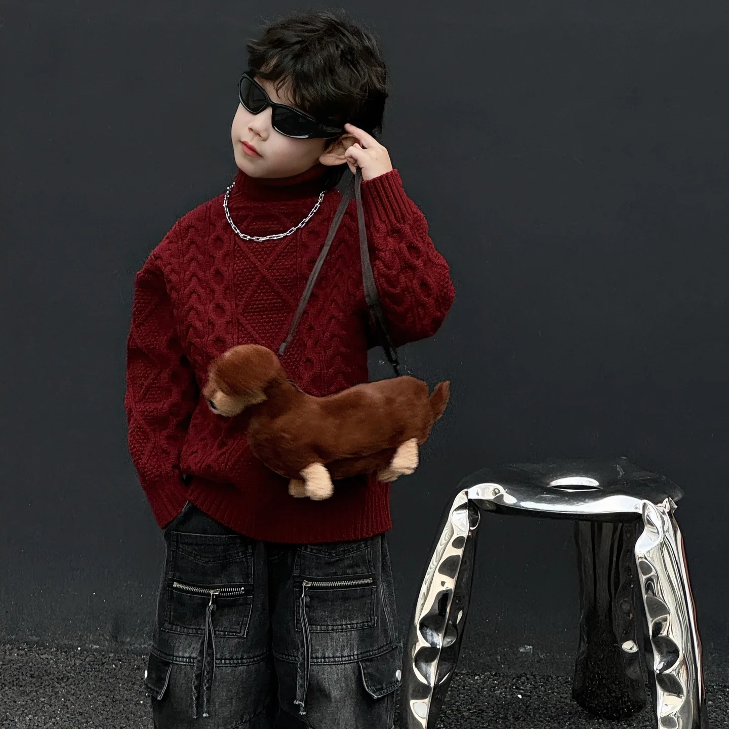 

Children Clothes Kids Casual Sweater 2025 Winter New Korean-style Boys Fashion Versatile Thickened Knitted Casual Sweater