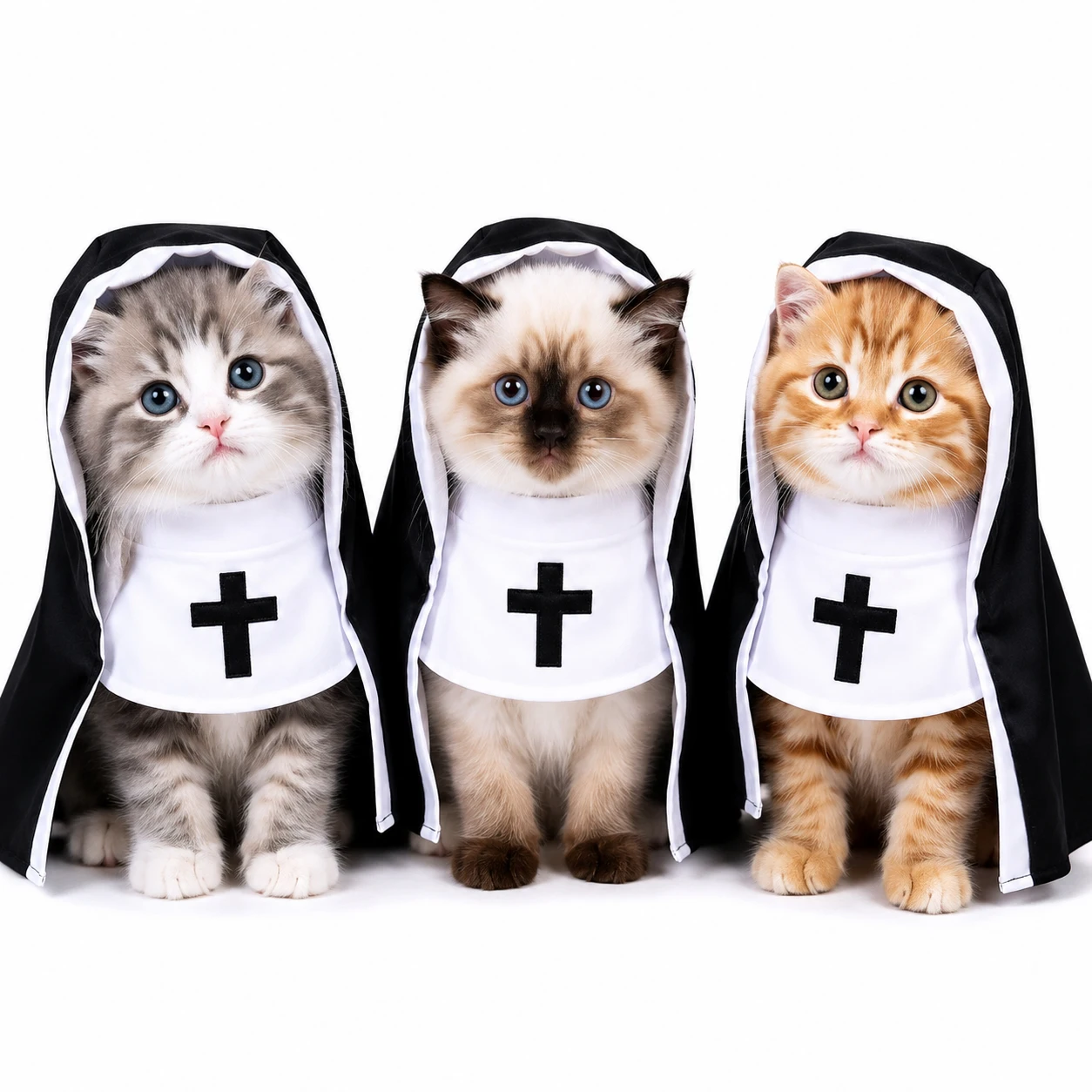 Haustierkostüm Halloween-Kleidung für Hund Katze Lustiges Nonnen-Cosplay-Kostüm Schwarzes Weißes Kostüm Welpen Kätzchen Partykleid