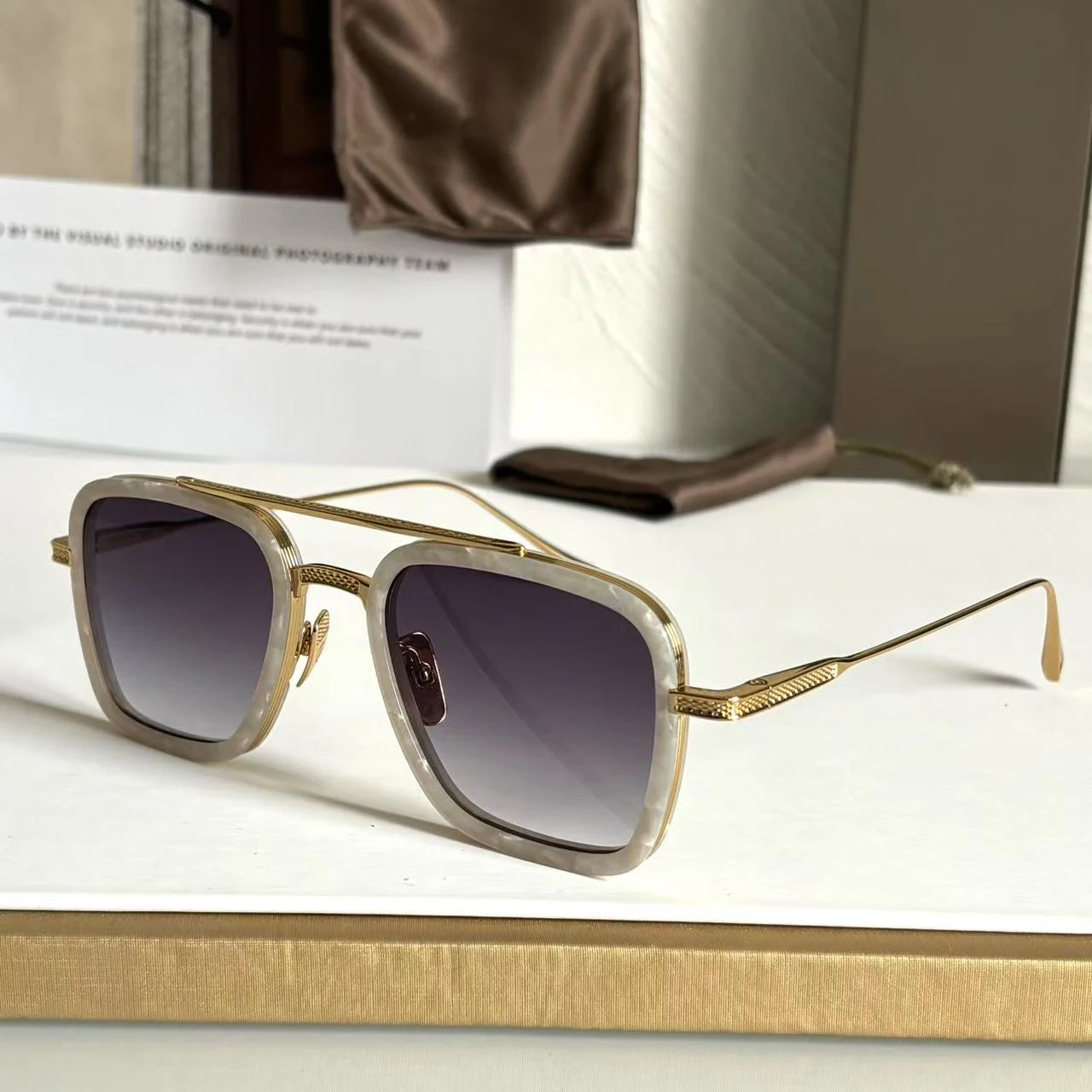 ADITA FLIGHT 006 Designer zonnebril van topkwaliteit voor heren Titanium stijl modeontwerp luxe zonnebril voor dames met doos