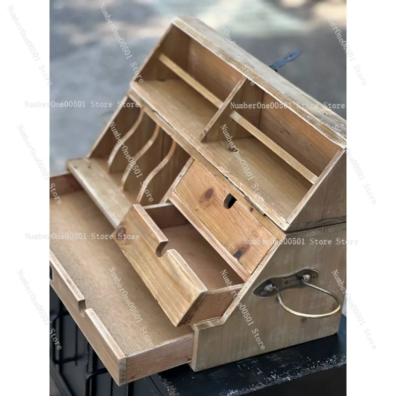 Wooden Jewelry Box Multi Layer Transformer Treasure Chest For Gift Storage Vintage Style