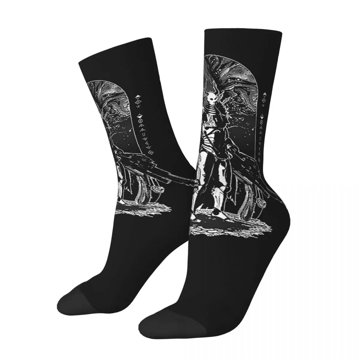 

Fashion Heavy Metal Gothic To Ken Band Basketball Socks Polyester Middle Tube Socks for Women Men