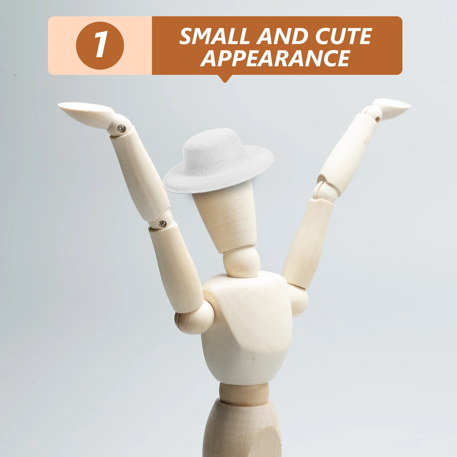 

20 Pcs Hat Formal Decorations Black Tiny Hats Accessories Cloth Kids DIY Craft