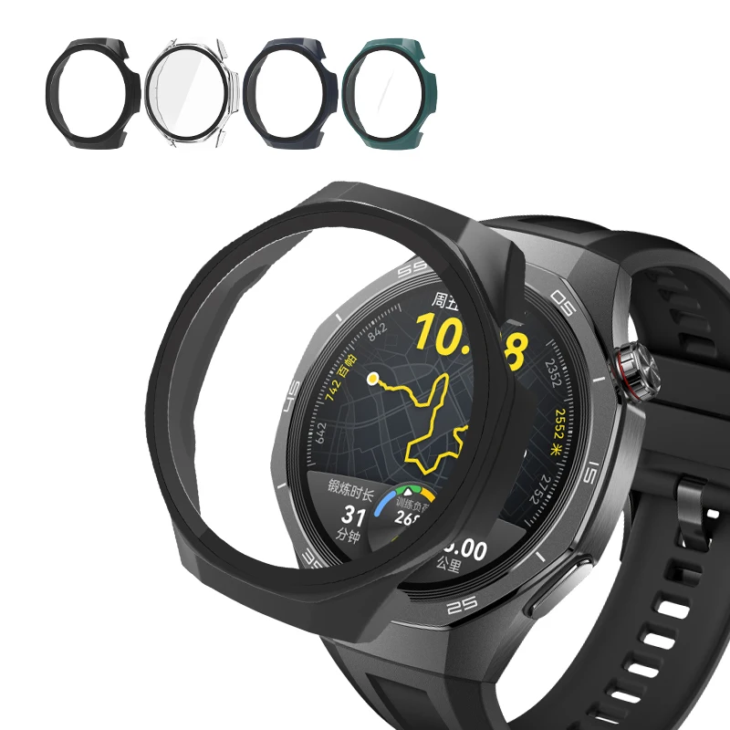 Full Coverage Case with Screen Protector Compatible with Huawei Watch GT 5 PRO 46mm Tempered Glass Film Protective Hard PC Case