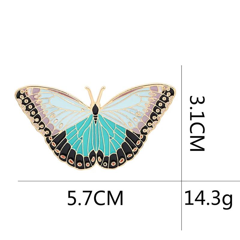 Witch Dazzle Eye Insect Love Fairy Butterfly Metal Badge Punk Lapel Pin Jewelry Gift Beautiful Butterfly Enamel Brooch Moon-