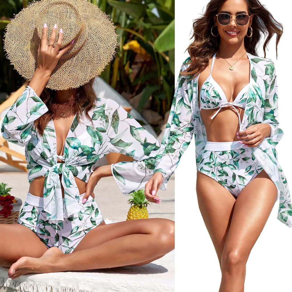 

2024 New Sexy Bikini Set Womens 3 Piece Swimsuit Hard Cup Push Up Bathing Suit Beachwear Swimming Costume Summer