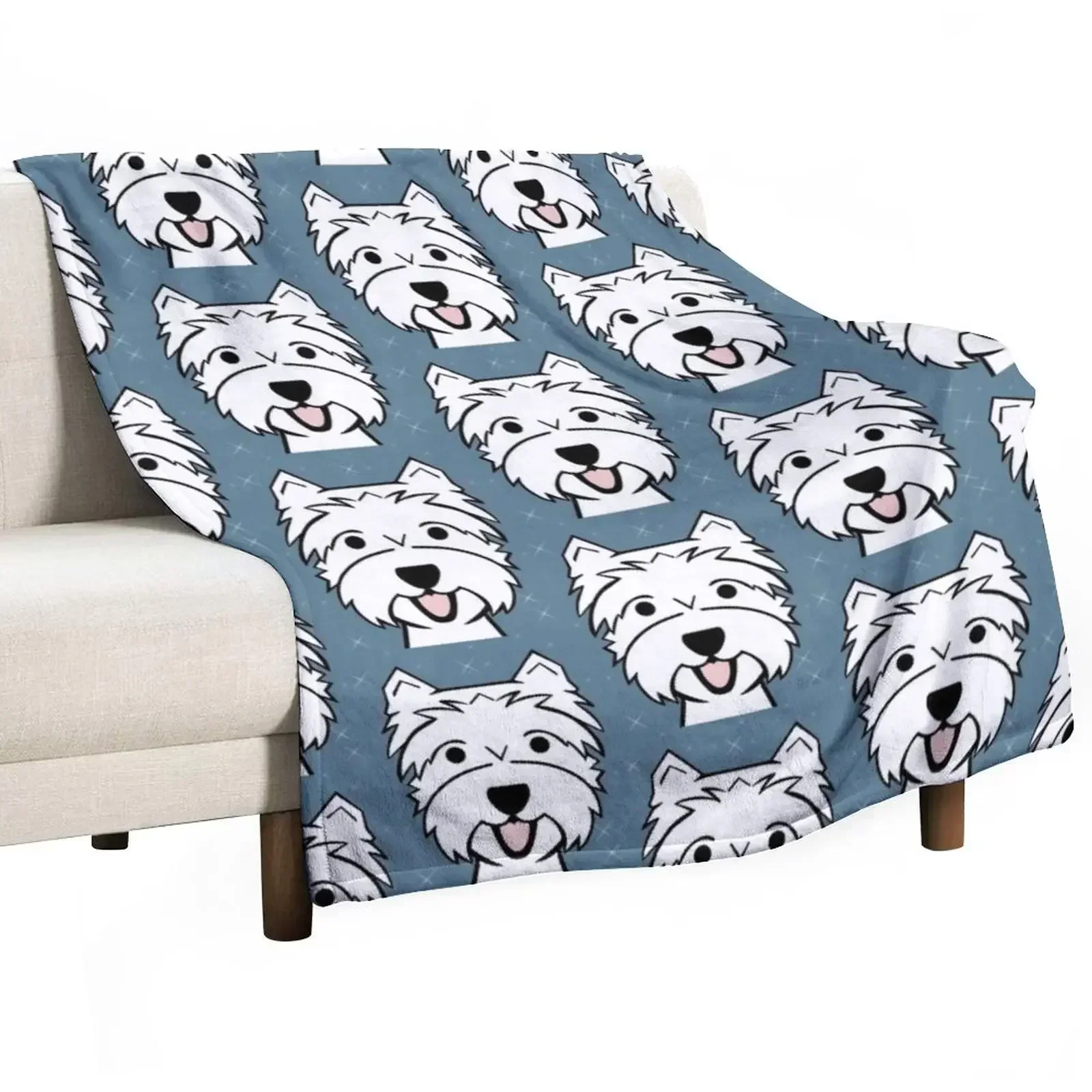 West Highland Terrier - Westies - Westie dogs - blue Throw Blanket heavy to sleep Hairys Bed Blankets