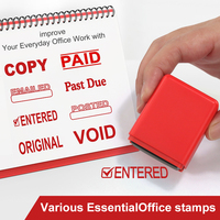 Red ink office stamp Work Log original emailed pastdue void copy paid posted entered Five color shell randomly