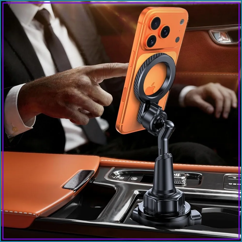 

Strong Magnetic Car Mount, Hands Free Cup Holder Phone Holder for iPhone 17 16 15 14 13 12 Pro Max, Samsung & More
