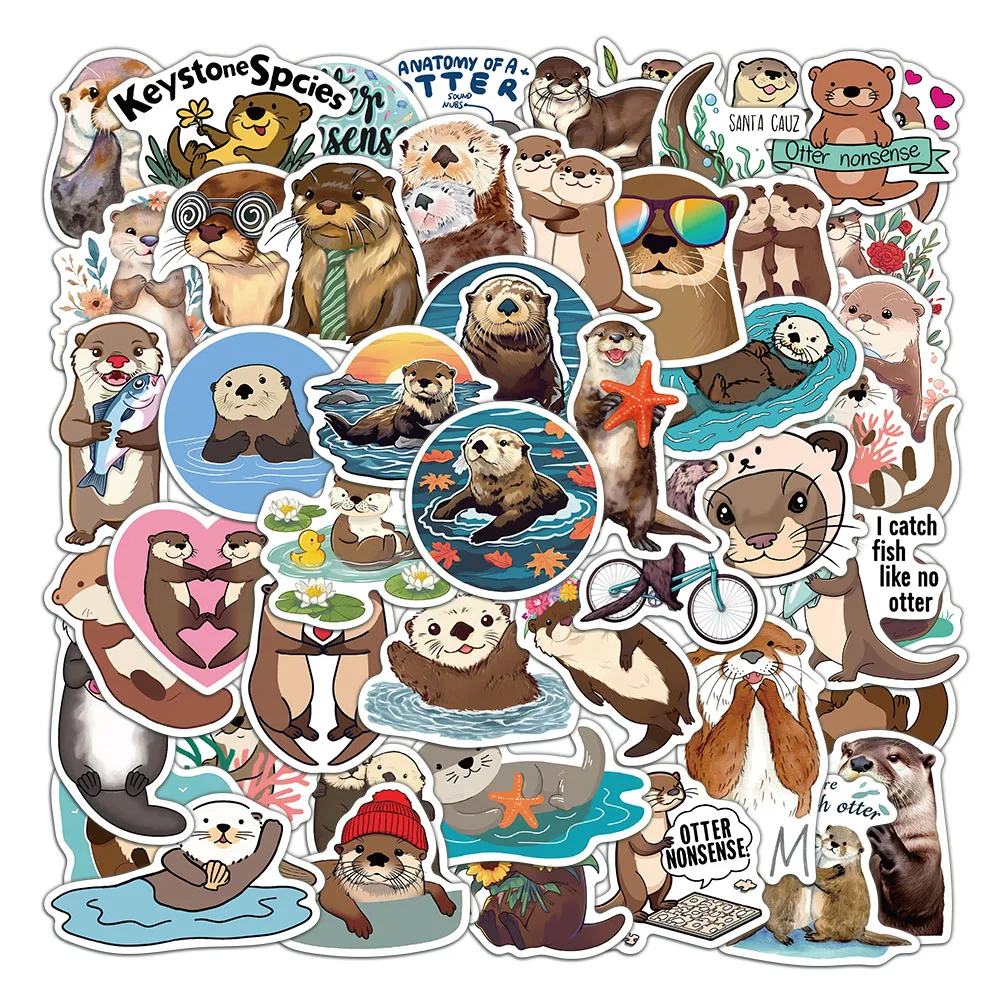 50PCS Cute Cartoon Animal Monkey Stationery Box, Water Cup Notebook, Waterproof Phone Guitar Decoration Graffiti Stickers