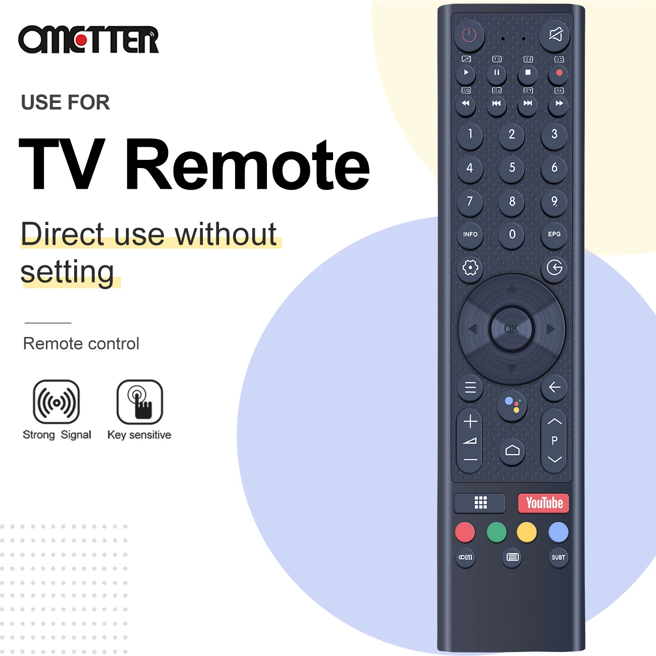 Nouveau pour Changhong TV télécommande remplacer pour les téléviseurs GCBLTVC1GBBT-C2 GCBLTVC1GBBT GCBLTVC1GWBT-HITACHI-1 avec Youtube