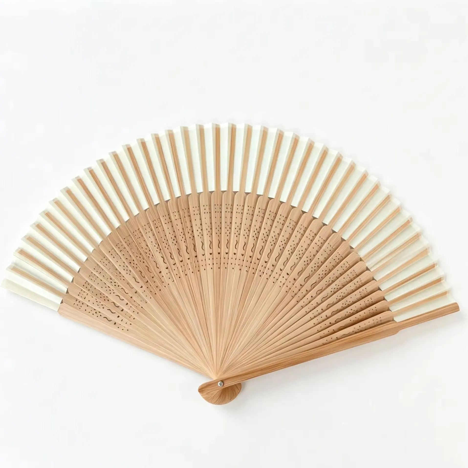 1pc Retro Bamboo Folding Fan, Portable Summer Handheld Fan, Dance Folding Fan