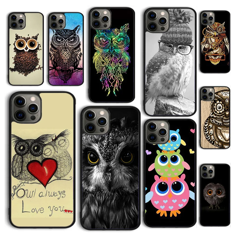 Autumu Owl bird clockwork pretty steampunk Phone Case Cover for iPhone 16 15 12 mini 11 13 14 Pro Max SE 2020 6S 7 8 Plus