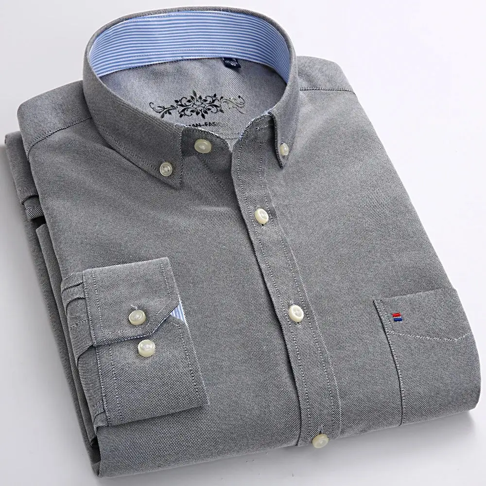 Men's Fashion Long Sleeve Thickened Fleece  Shirt Single Patch Autumn Winter Warm Placket Closure Regular Fit Casual Shirt