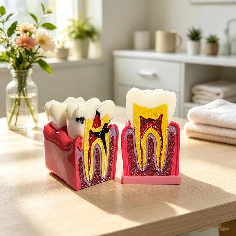 6X Magnified Tooth Caries Model, Decayed Molar Dental Anatomy Teaching Model for Oral Hygiene Demonstration