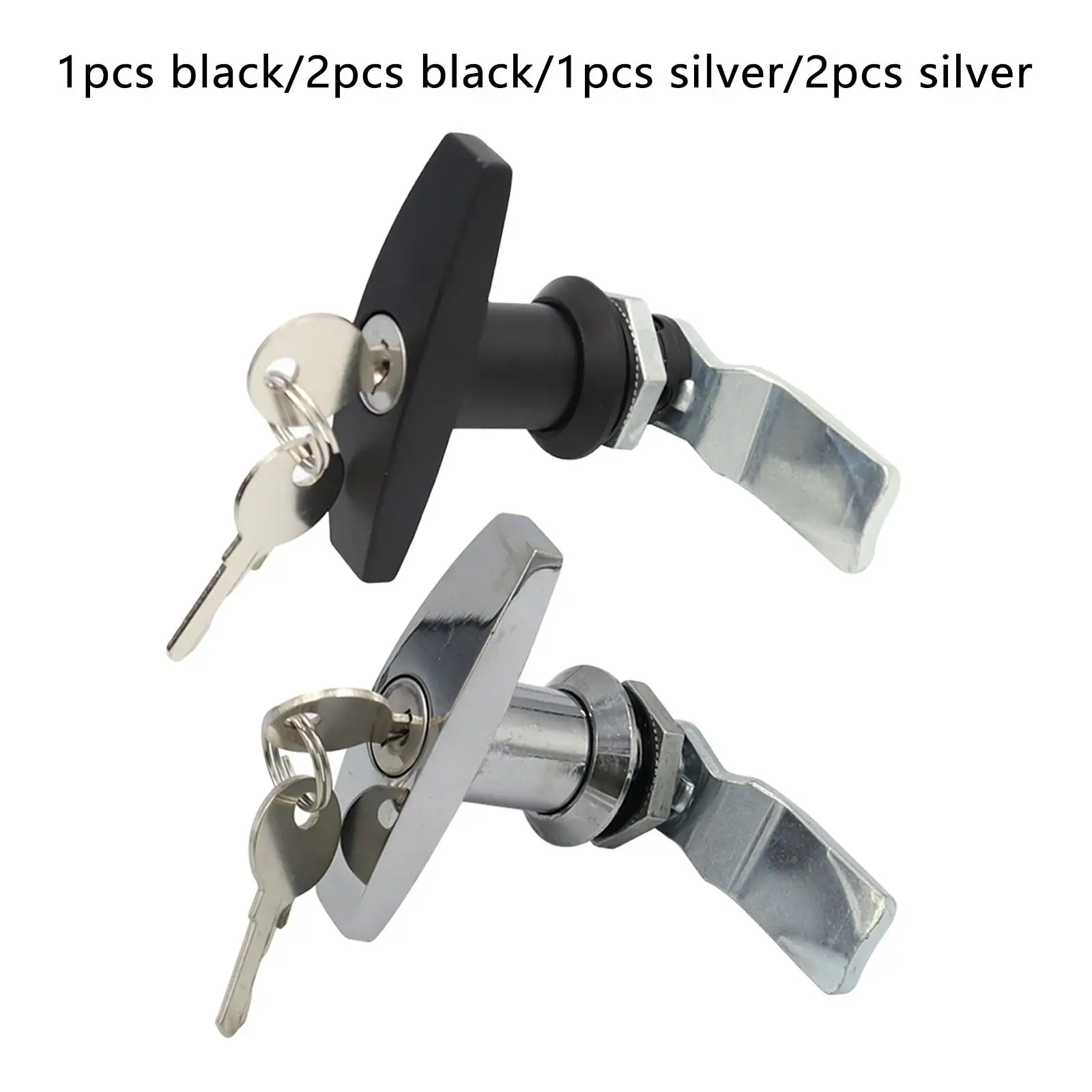 Anti-Theft T-Shape Handle Lock with Keys Garage Door RV Toolbox Rust Proof T Handle Industrial Cabinet Door Lock Latch Hardware