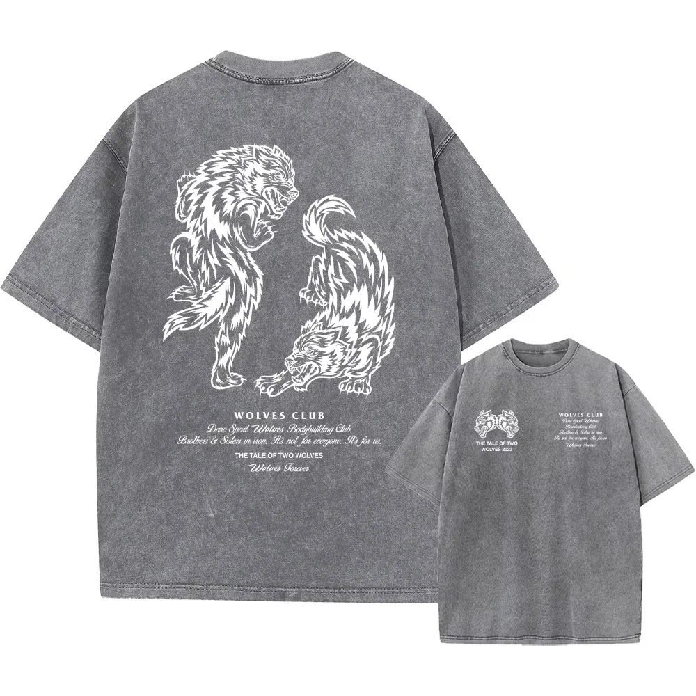 Men's Harajuku Casual Cotton Short Sleeve Washed T-Shirt Vintage Printed Street Hip Hop Retro Punk T Shirt Acid Wash TShirts top