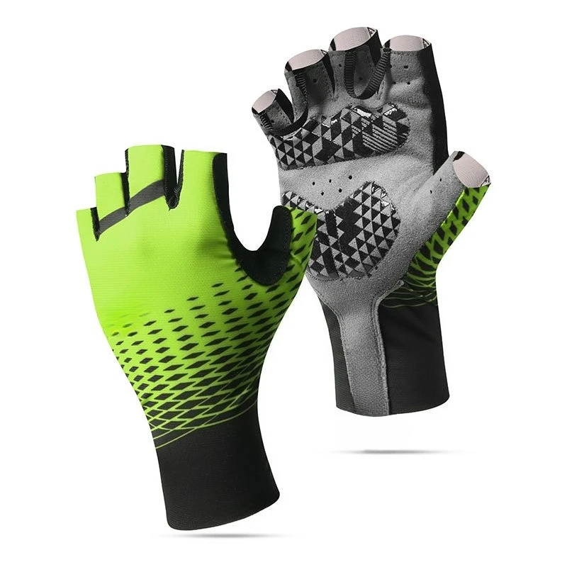 

Велосипедные перчатки с полупальцами, мужские летние противоскользящие перчатки для рыбалки на открытом воздухе, подходят для фитнеса, легкие, дышащие, удобные, защита пальцев