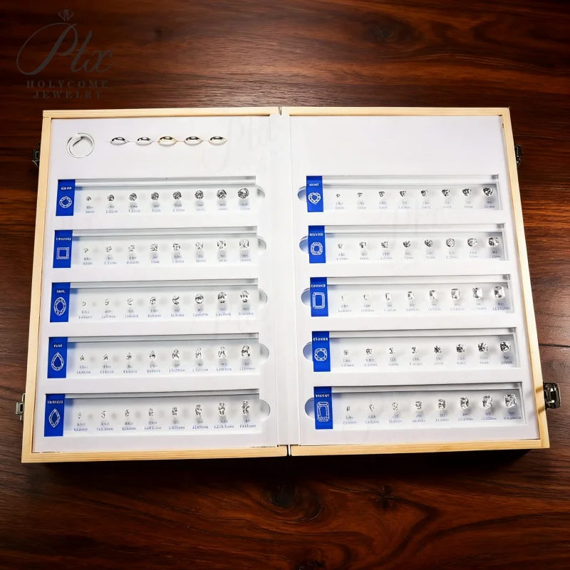 Comparison Ring Sizer Tester 5A CZ Moissanite Diamond Jewerly Dealer Tools Set Tools Size Shape Reference Top Quality Wholesale