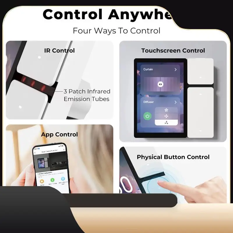 

Wifi Tuya Smart Touch Screen 3.5 Inch Panel Scene Switch IR Remote Control Central Controller For Intelligent Scenes-T44C