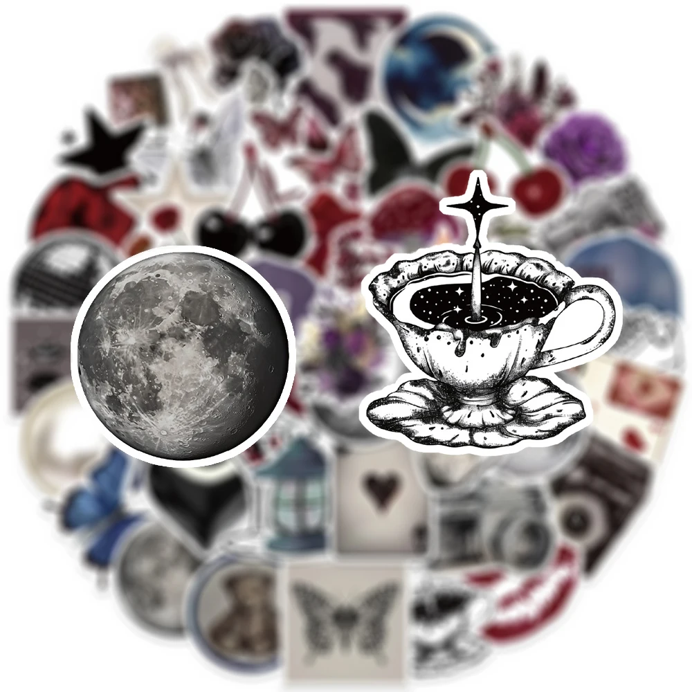 

10/30/50pcs Cartoon Dark Aesthetic Girl Stickers Downtown Y2K Girls Decals Laptop Luggage Phone Retro Graffiti Sticker Packing