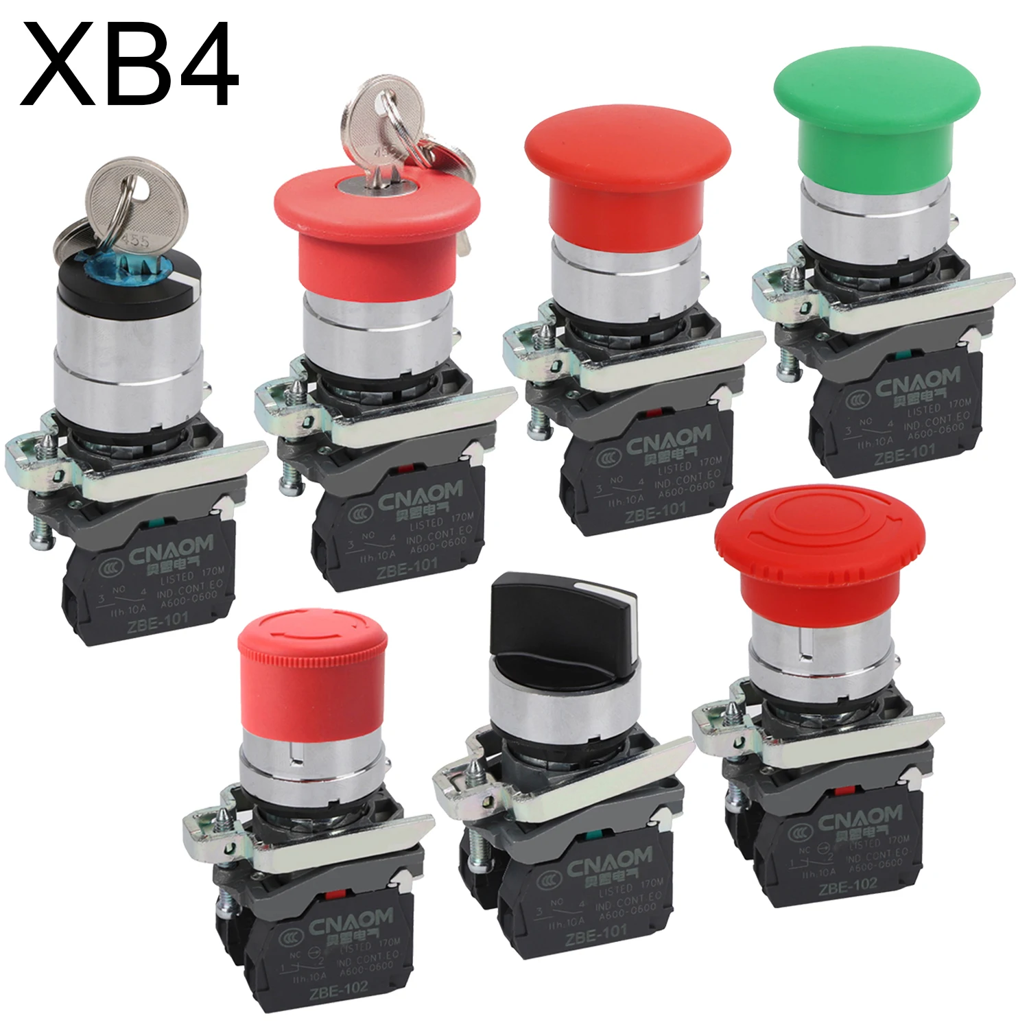 22mm Knob Switch XB4-BD21 XB4-BD33 XB4-BD23 BG21 XB4-BG33 1NO/2NO/1NO1NC 2/3 Position Self Locking Key Select Push Button Switch