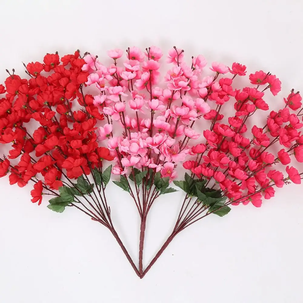 7 Zweige Künstliche Kirschblüten Blumenarrangement 55cm Lebensechte Pfirsichblüten Vasenfüller Heimdekoration – Detail 3