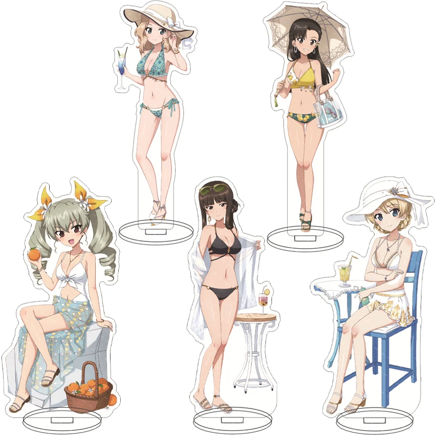 16CM Anime Game Figure GIRLS und PANZER Miho Nishizumi Anchovy Darjeeling Alice Shimada Beach Cos Acrylic Stand Ornaments Gifts