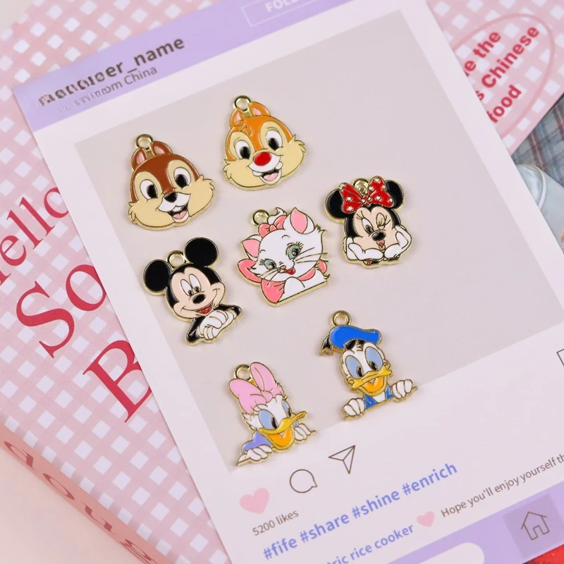 Miniso милый Микки Маус Дональд Дак Diy сплав капля масла аксессуары брелок ожерелье мобильная цепочка сумка кулон