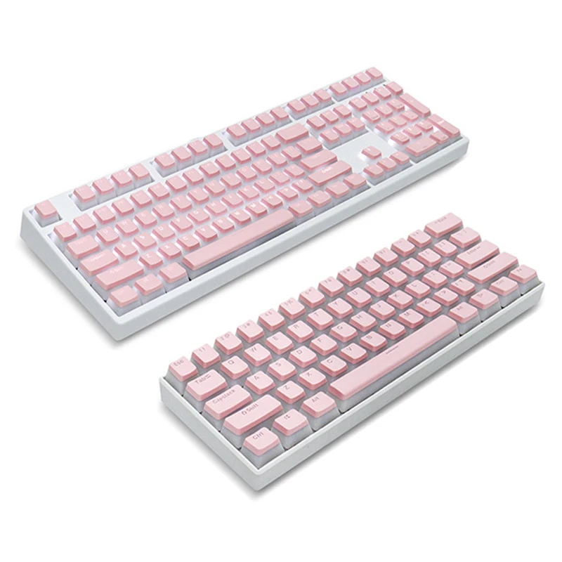 129 Keys Mechanical Keyboard PBT Pudding Keycaps Two-color Injection Molding OEM Character Translucent Keycap for All Keyboards