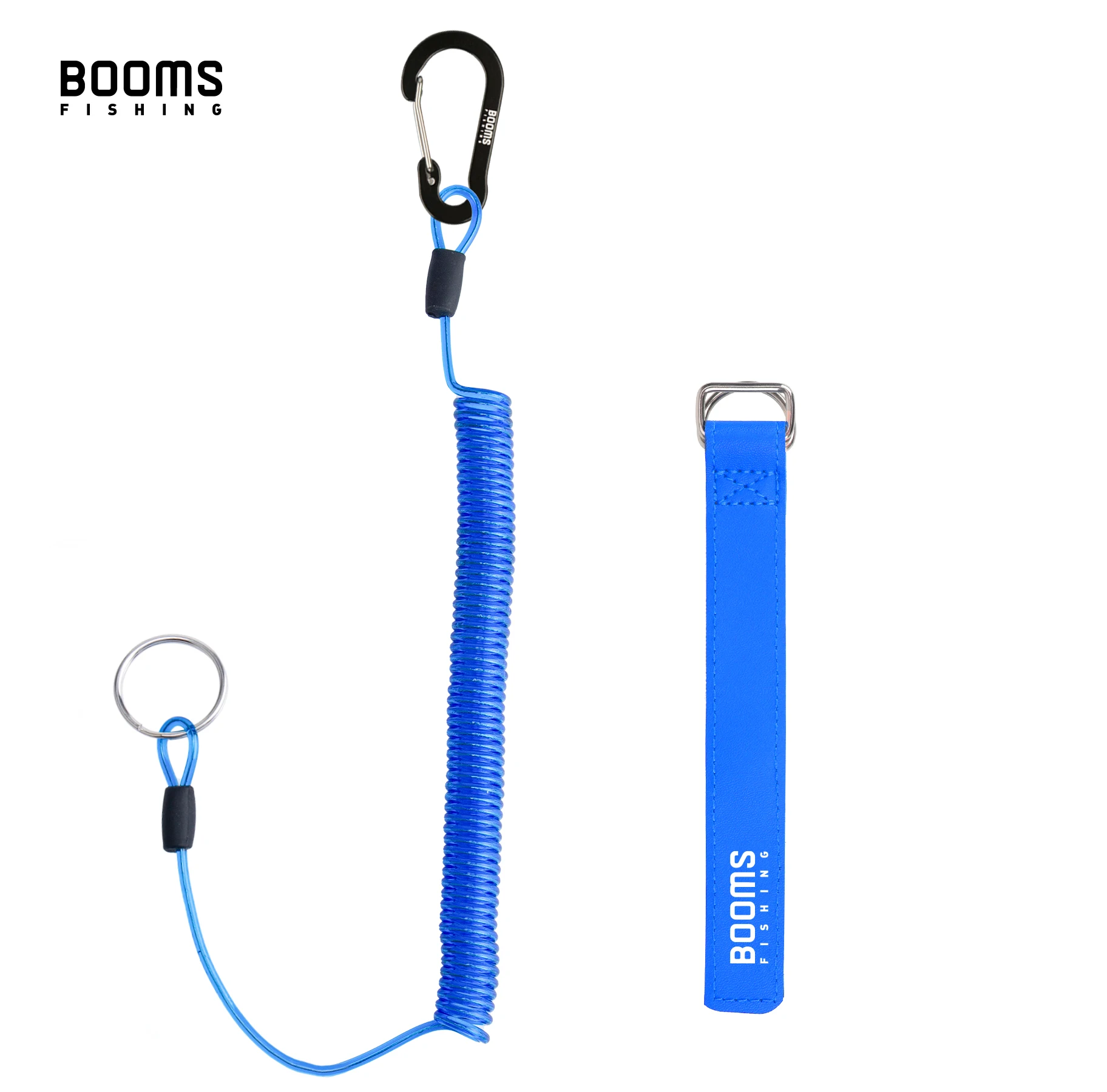 Booms Fishing T01 2M Coiled Lanyards Karabinerhaken mit Rutenbändern für Angelrute und Kescher – Detail 4