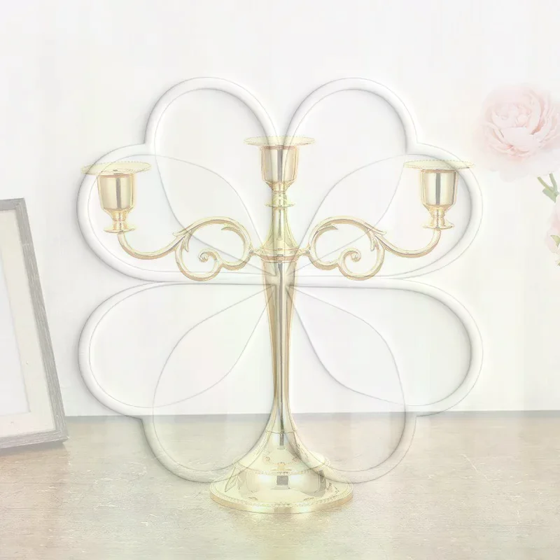 Vintage Scroll 3 Arms Candelabra Scratch Resistant Metal Taper Candle Holder for Housewarming Gift Table Decor